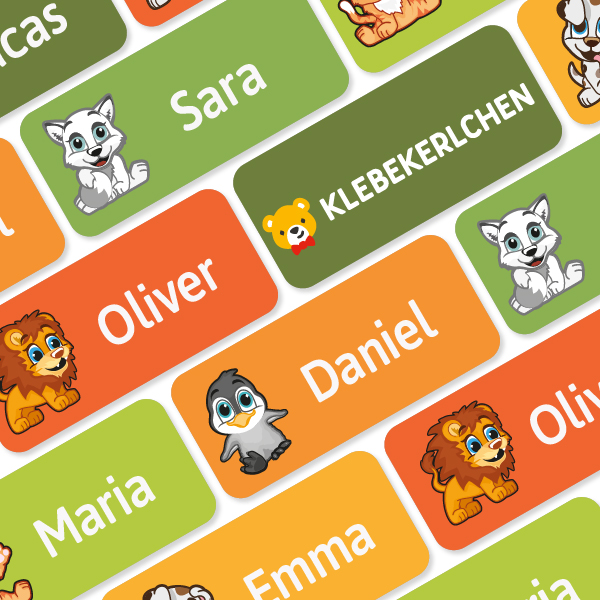 Namensaufkleber für den Kindergarten - Klebekerlchen