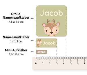  Größenguide: große namensetiketten, namensetiketten, mini-Etiketten 