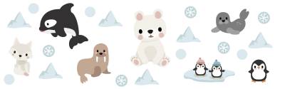 Wandsticker: Arktische Tiere