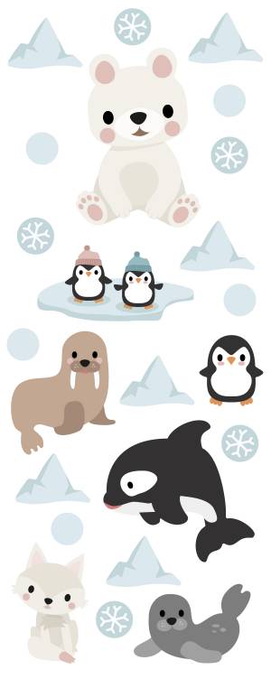 Wandsticker: Arktische Tiere