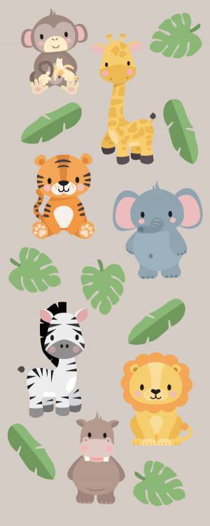 Wandsticker: Dschungel-Tiere