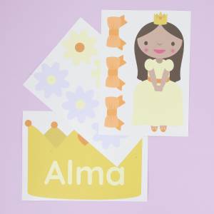 Tür Sticker, tür aufkleber für das Kinderzimmer mit prinzessin, Krone und name
