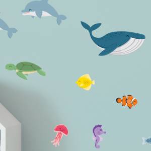 Wandsticker mit Tieren aus dem Meer