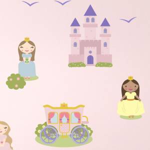 Wandsticker mit Prinzessin und Schloss