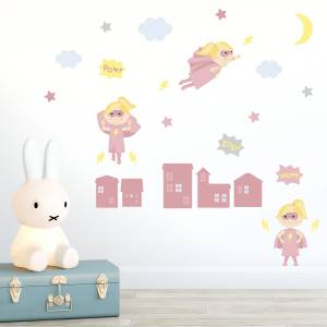 Superkids Wandsticker - rosa
