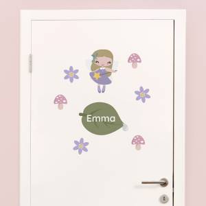 Tür-Sticker mit lila Fee