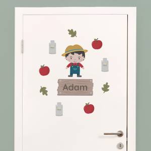Tür Sticker, tür aufkleber für das Kinderzimmer mit jungen und name