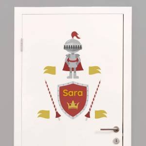 Tür-Sticker mit rotem Ritter