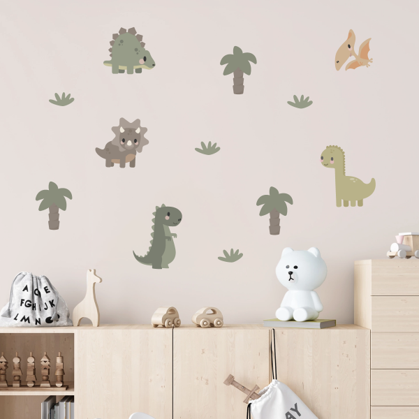 Wand-Sticker mit Dinos