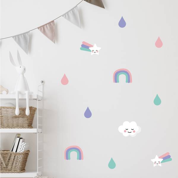 Wand-Sticker mit Regenbogen