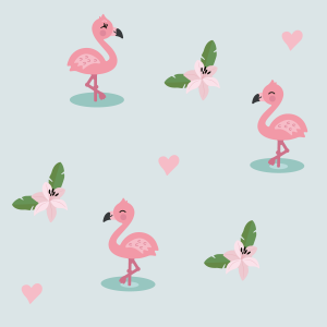 Wandtattoo mit Flamingo