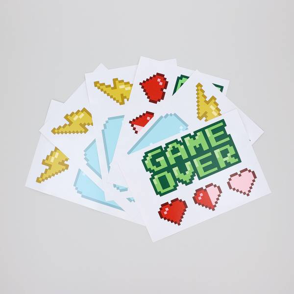 Wandsticker mit Retro-Gaming-Motiven