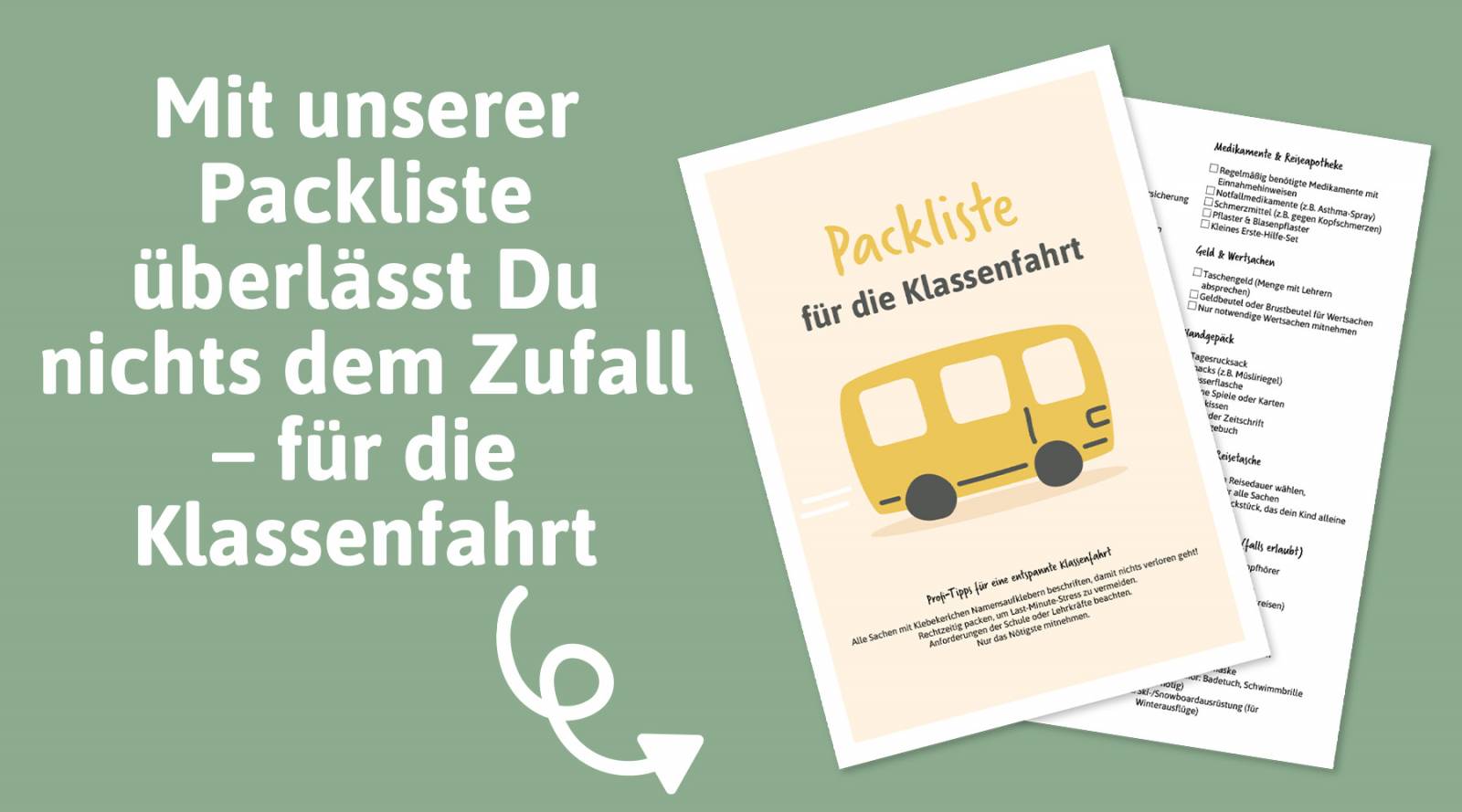 Was Braucht Man Für Die Klassenfahrt www.namensetiketten.de