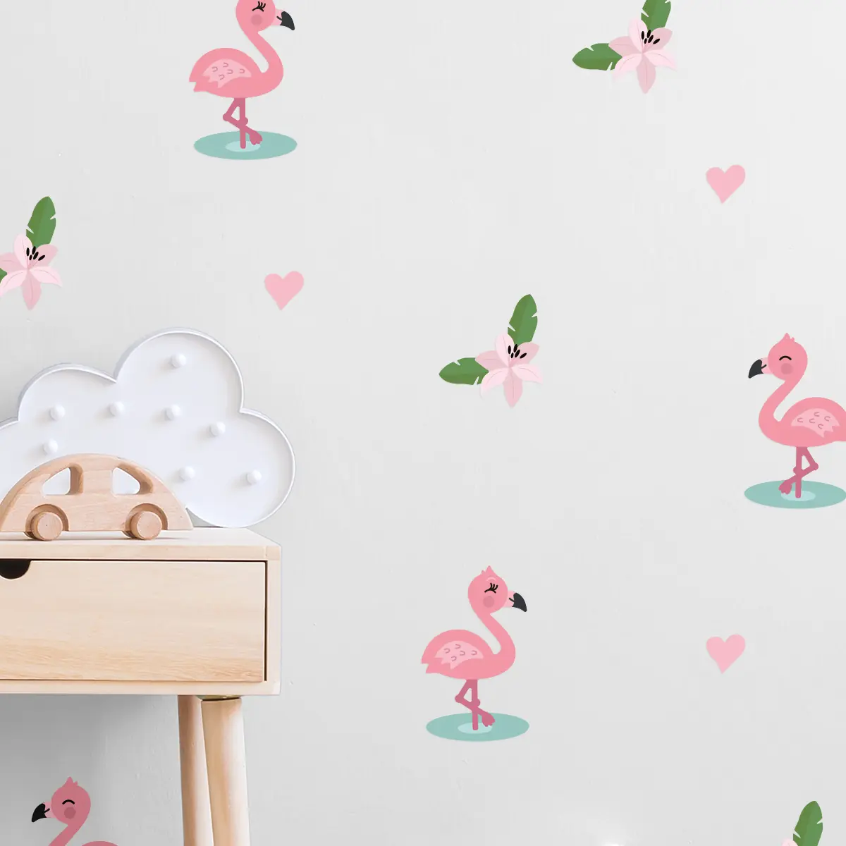 Romantischer Flamingo-Wandaufkleber Rosa – Abnehmbar, Wasserfest, Für Schlafzimmer & Wohnzimmer