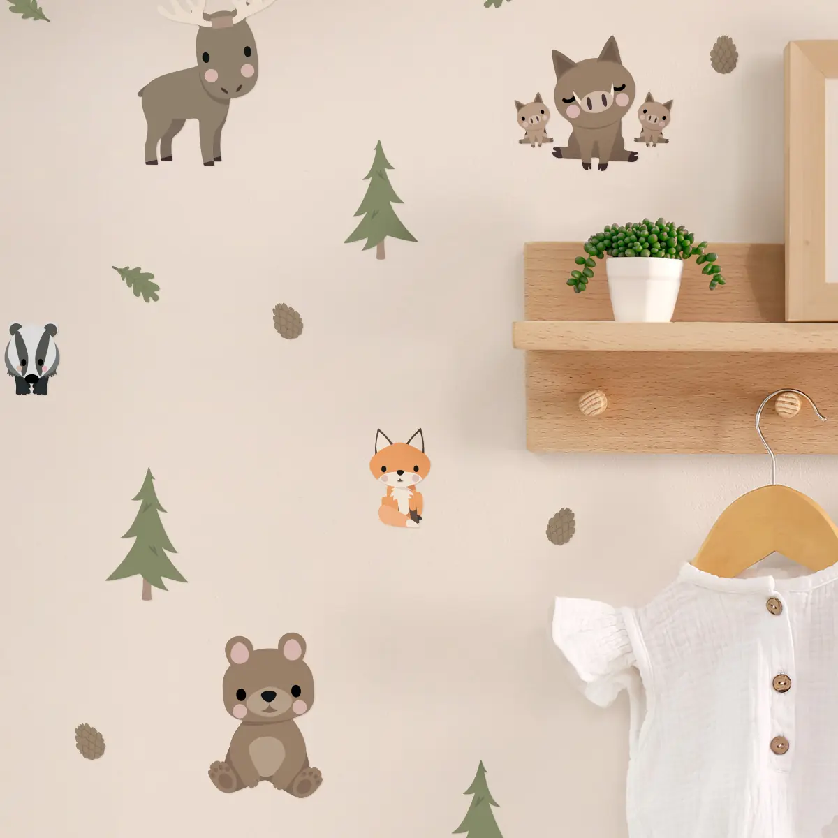 Wandaufkleber Waldtiere Für Kinderzimmer – 30x60 Cm Abnehmbare Deko Mit Bäumen & Tieren
