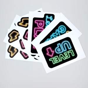 Wandsticker in Neon mit Gaming-Motiven