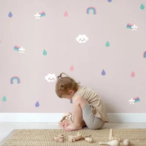 Wand-Sticker mit Regenbogen