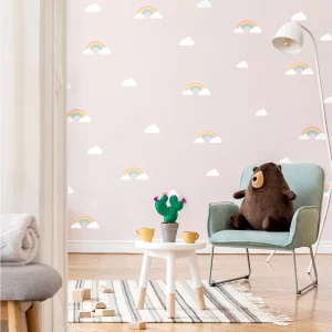 Pastell-Regenbogen Wandtattoss fürs Kinderzimmer