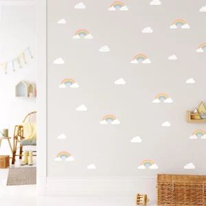 Pastell-Regenbogen Wandtattoss fürs Kinderzimmer