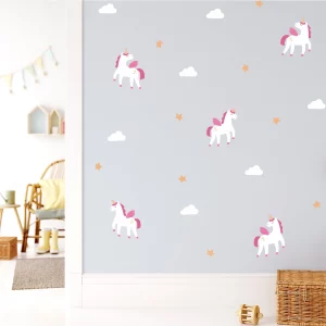 Einhorn mit Flügeln Wandstattos für das Kinderzimmer