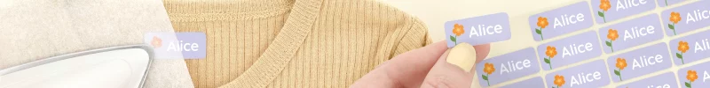Bügeletiketten für Kleidung mit Name