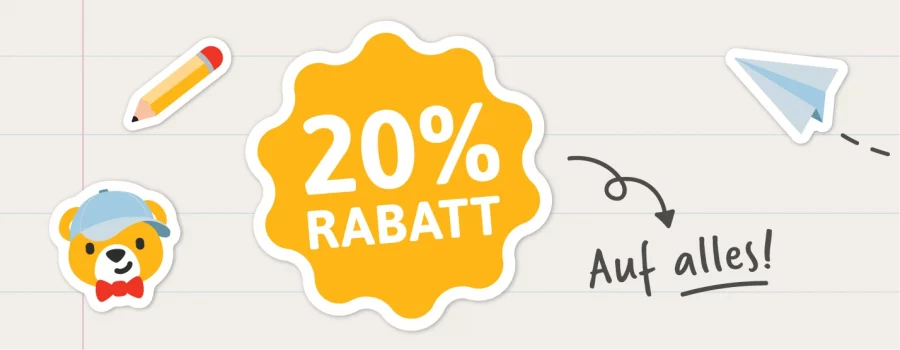 20 % Rabatt auf alles namensaufkleber