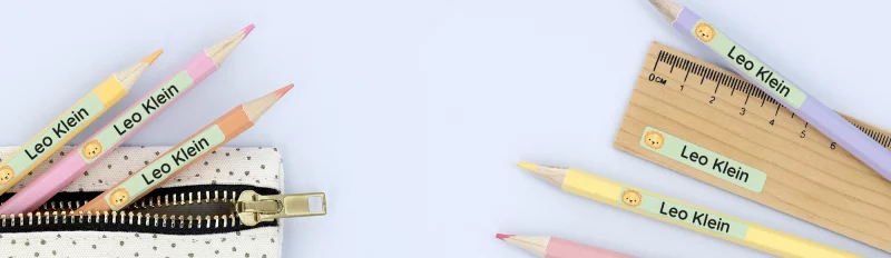Namensaufkleber für Stifte – personalisierte, wasserfeste Aufkleber für Kinder. Ideal für Schule & Kindergarten!