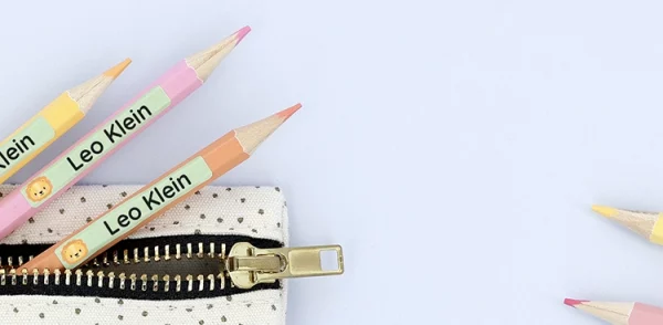 Namensaufkleber für Stifte – personalisierte, wasserfeste Aufkleber für Kinder. Ideal für Schule & Kindergarten!